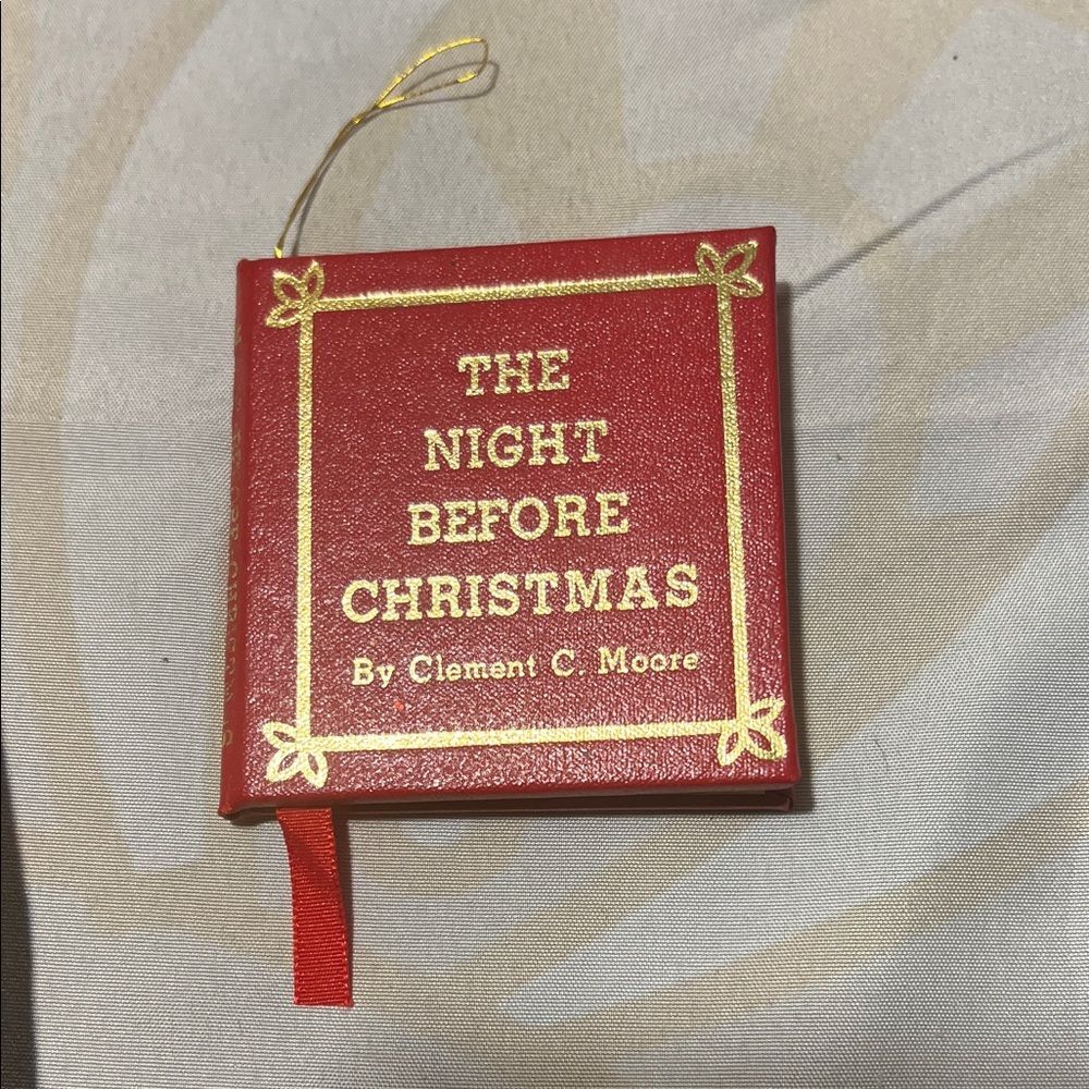 Vintage Kurt Adler Red and Gold 'The Night Before Christmas' Ornament 1977